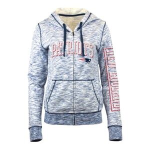 NEW ENGLAND PATRIOTS Women's Space-Dye Full-Zip Fleece Hoodie size M